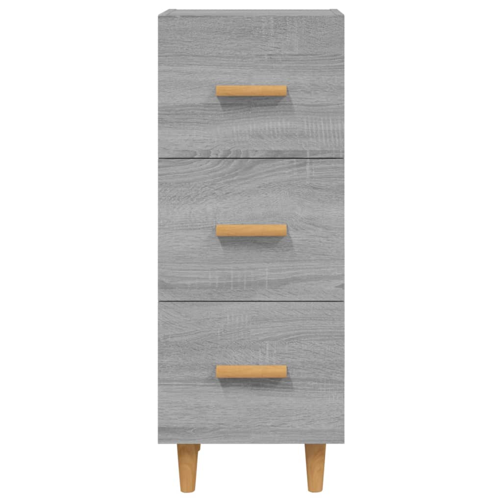 skænk 34,5x34x90 cm konstrueret træ grå sonoma-eg