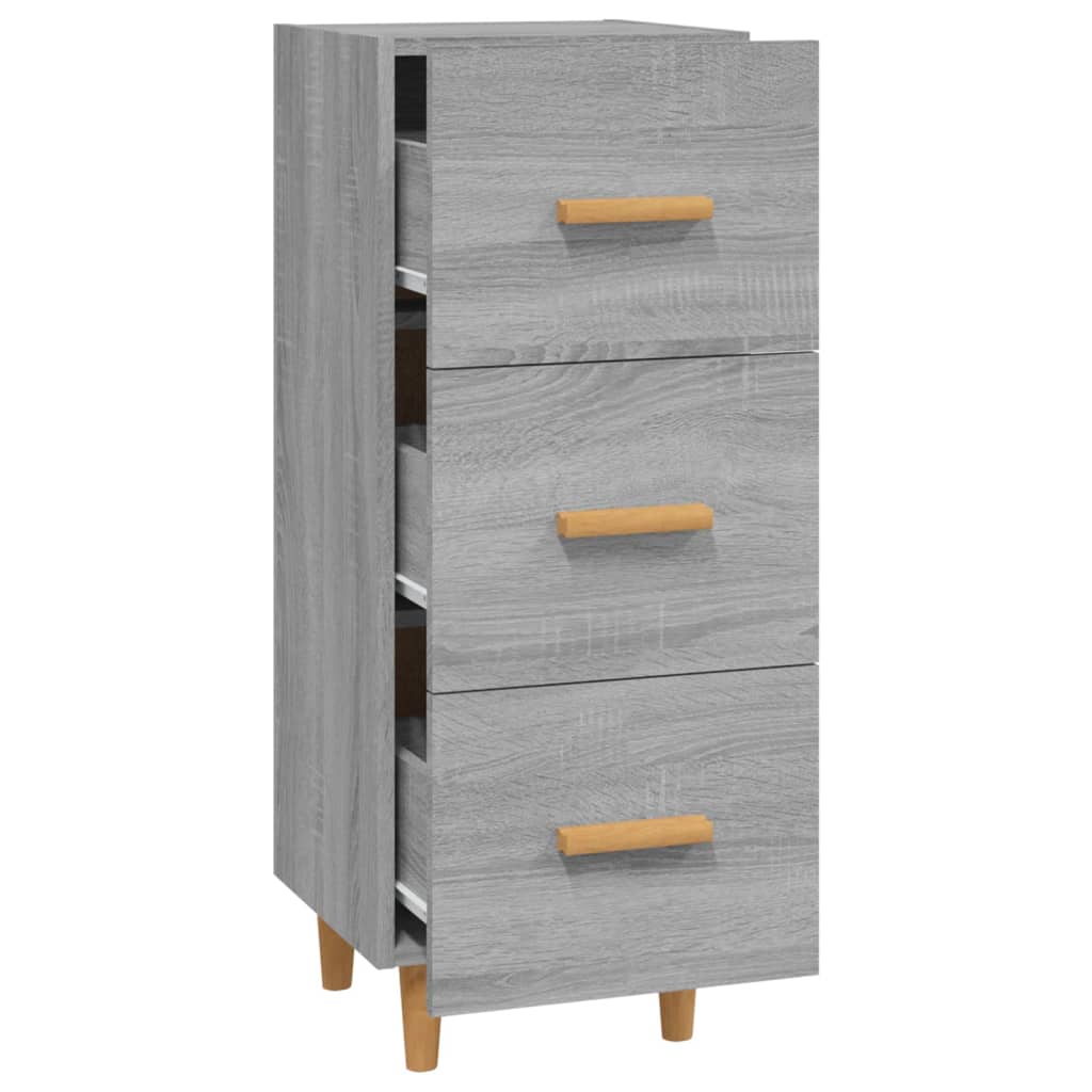 skænk 34,5x34x90 cm konstrueret træ grå sonoma-eg