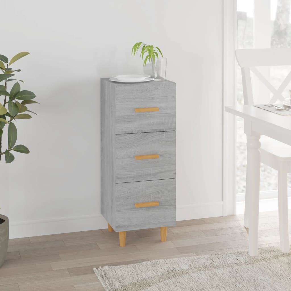 skænk 34,5x34x90 cm konstrueret træ grå sonoma-eg