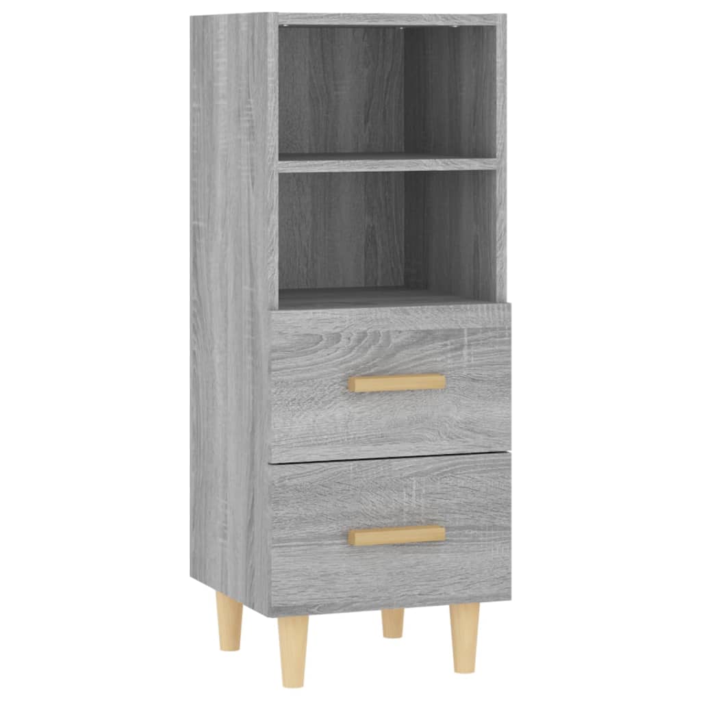 skænk 34,5x34x90 cm konstrueret træ grå sonoma-eg