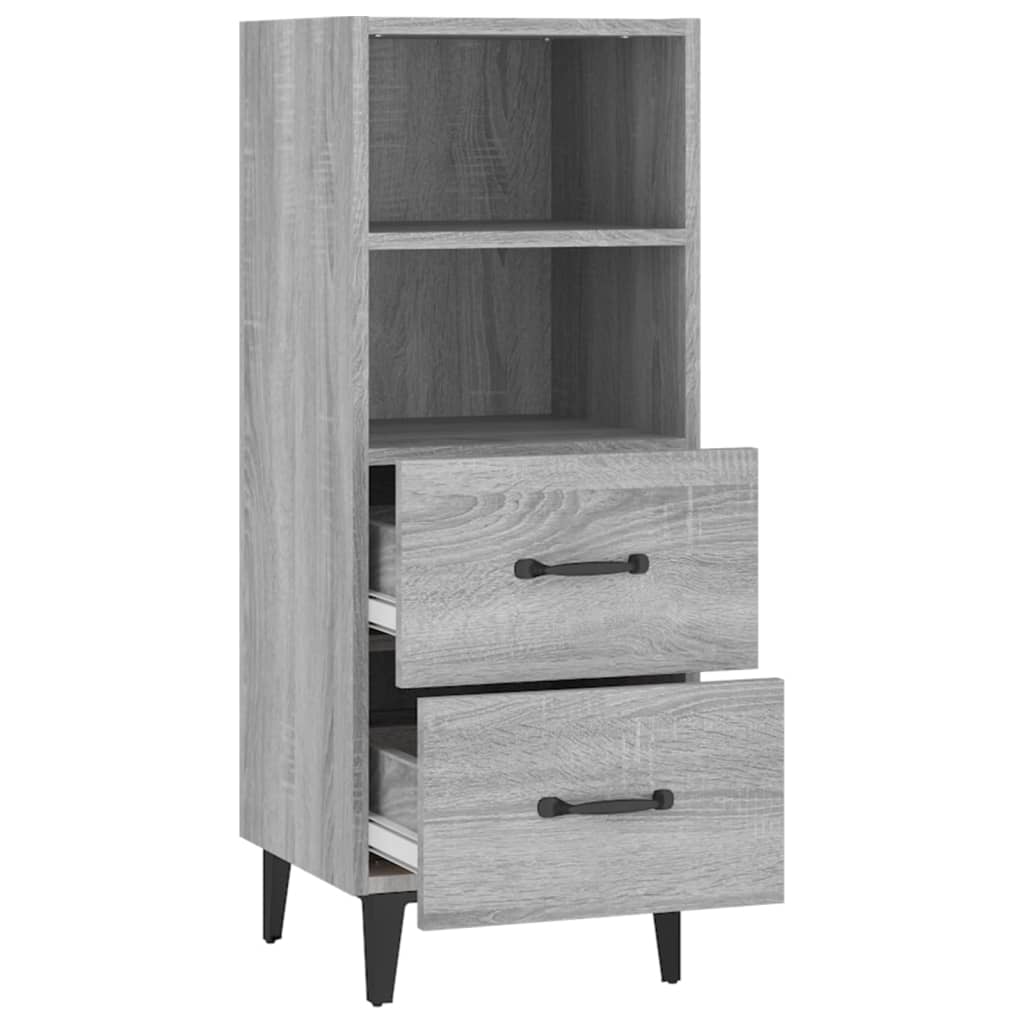 skænk 34,5x34x90 cm konstrueret træ grå sonoma-eg