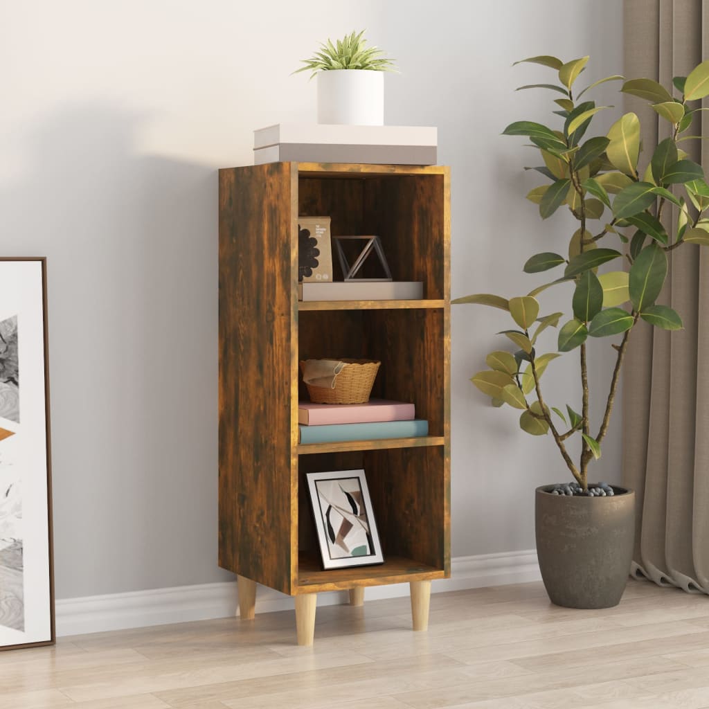 skænk 34,5x32,5x90 cm konstrueret træ røget egetræsfarve