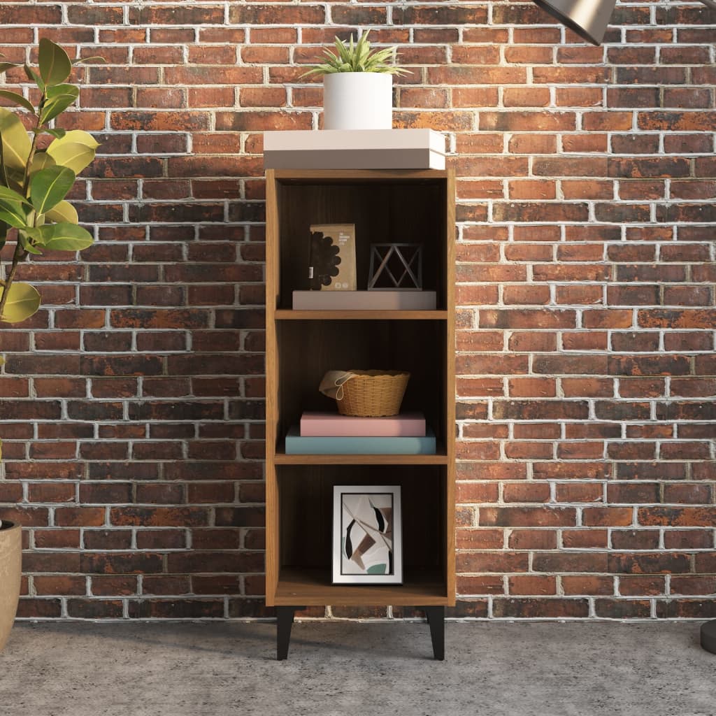 skænk 34,5x32,5x90 cm konstrueret træ brun egetræsfarve