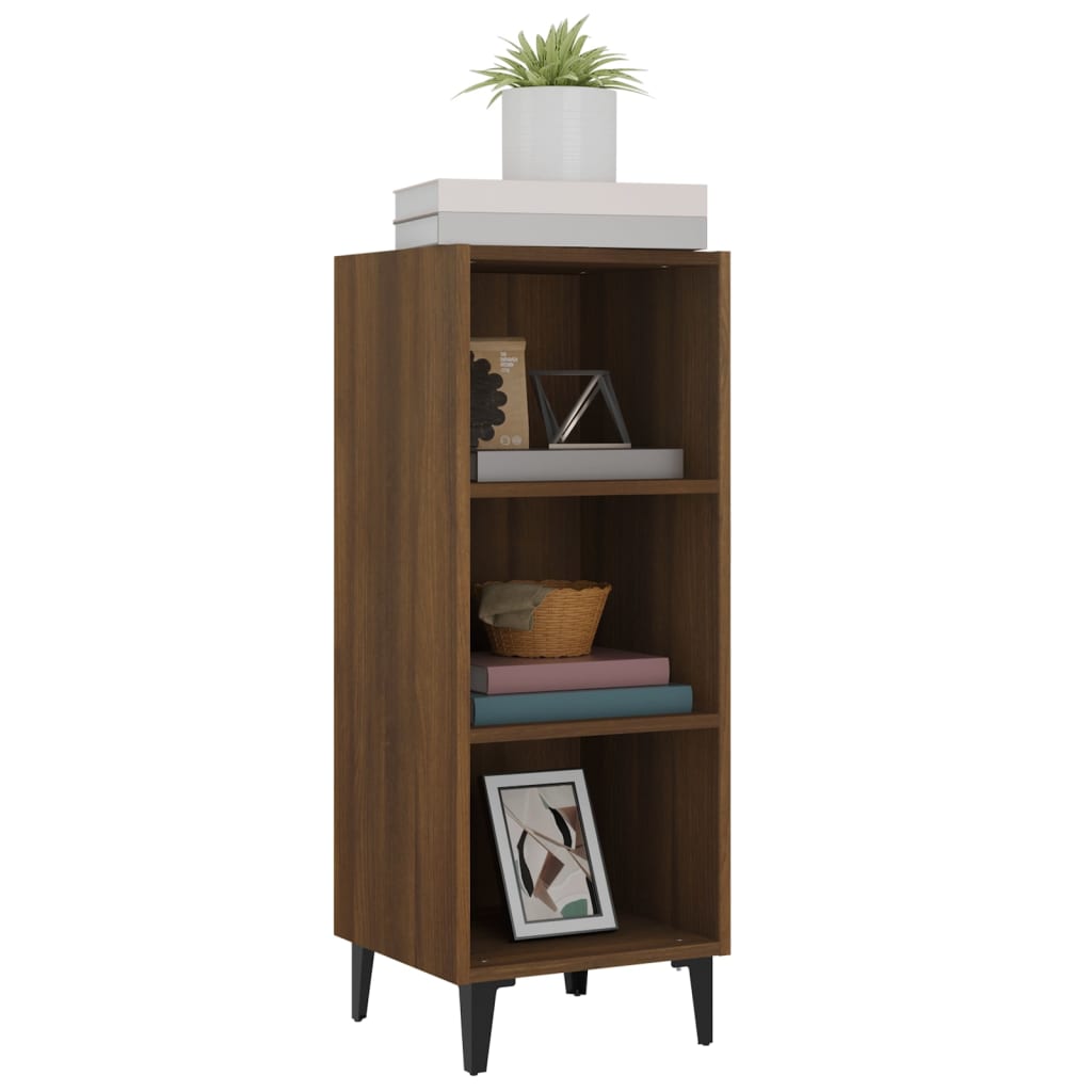 skænk 34,5x32,5x90 cm konstrueret træ brun egetræsfarve