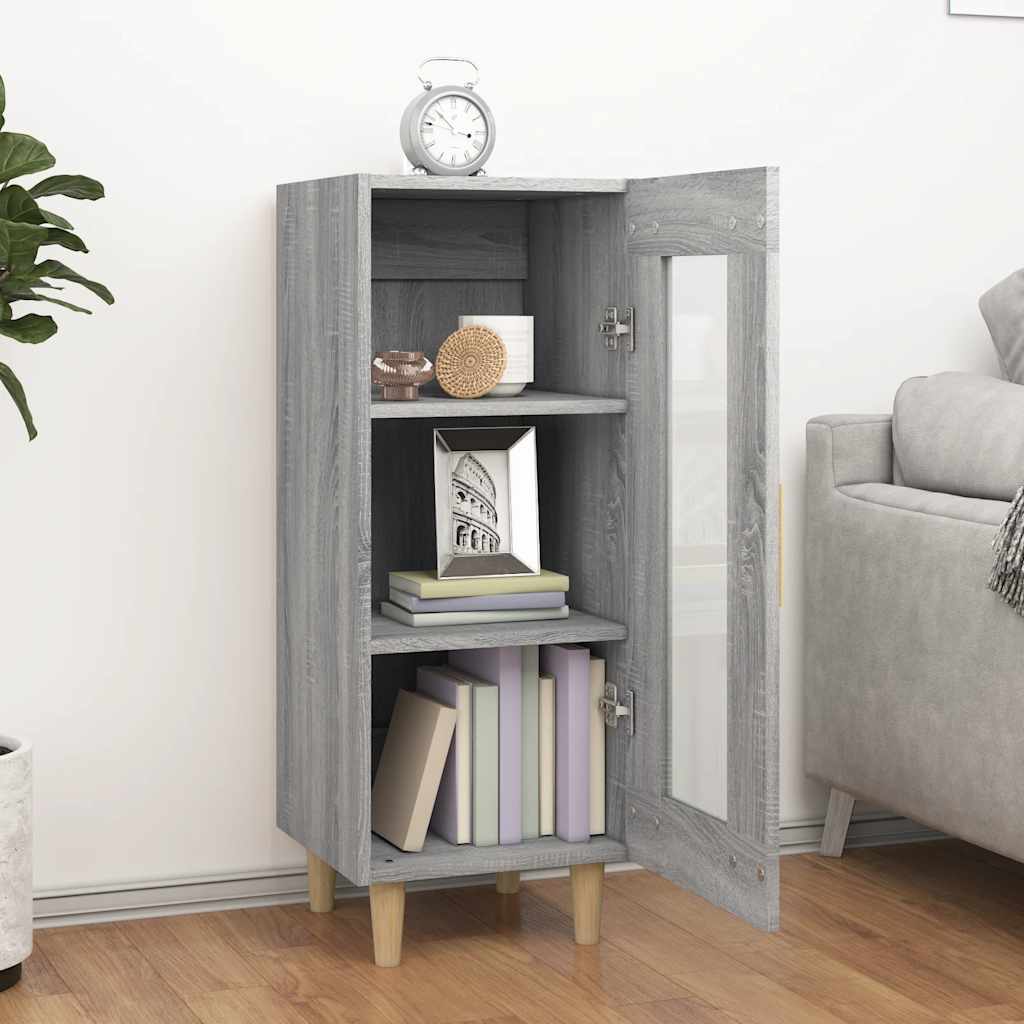 skænk 34,5x34x90 cm konstrueret træ grå sonoma-eg