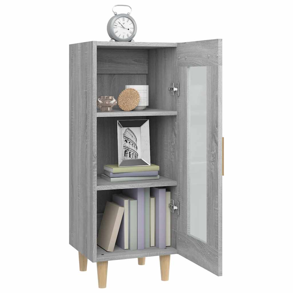 skænk 34,5x34x90 cm konstrueret træ grå sonoma-eg