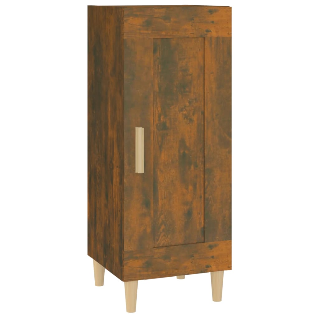 skænk 34,5x34x90 cm konstrueret træ røget egetræsfarve