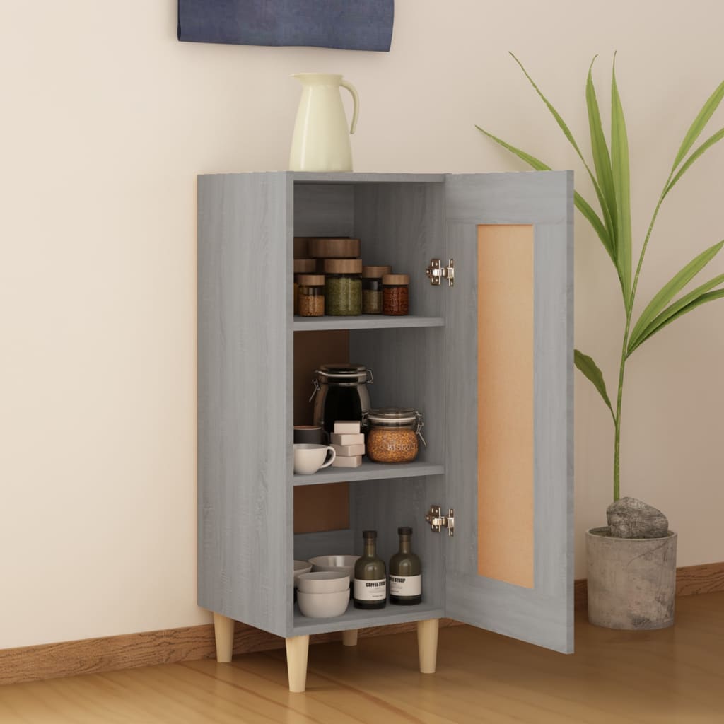 skænk 34,5x34x90 cm konstrueret træ grå sonoma-eg