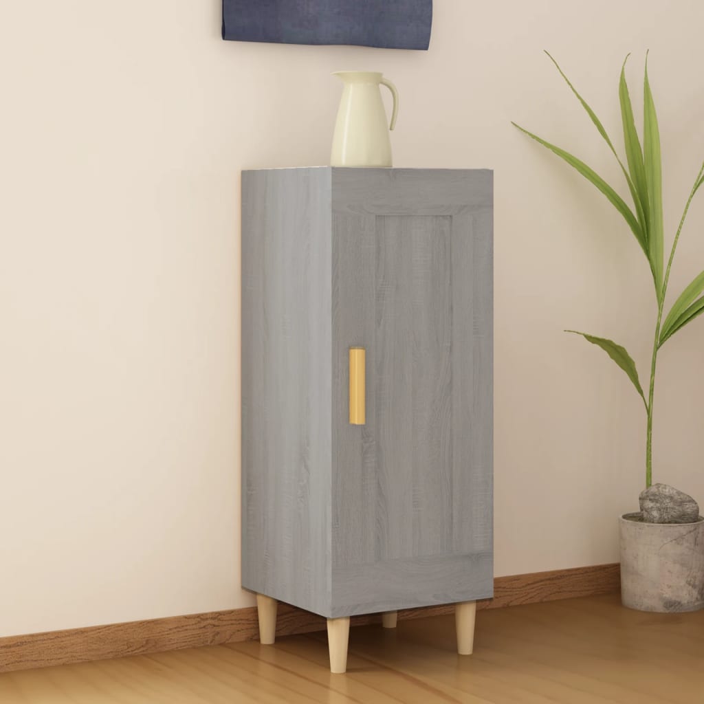 skænk 34,5x34x90 cm konstrueret træ grå sonoma-eg
