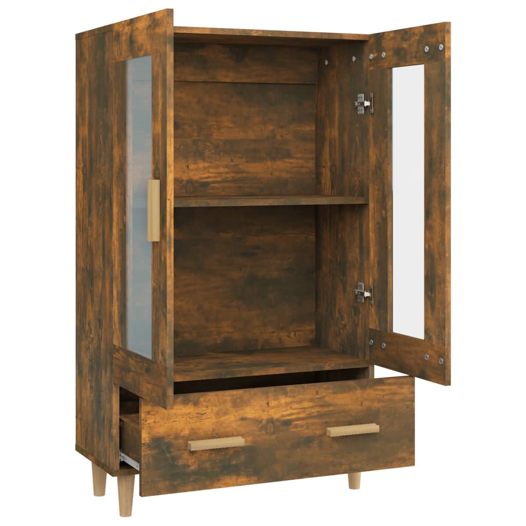 skab 70x31x115 cm konstrueret træ røget egetræsfarve