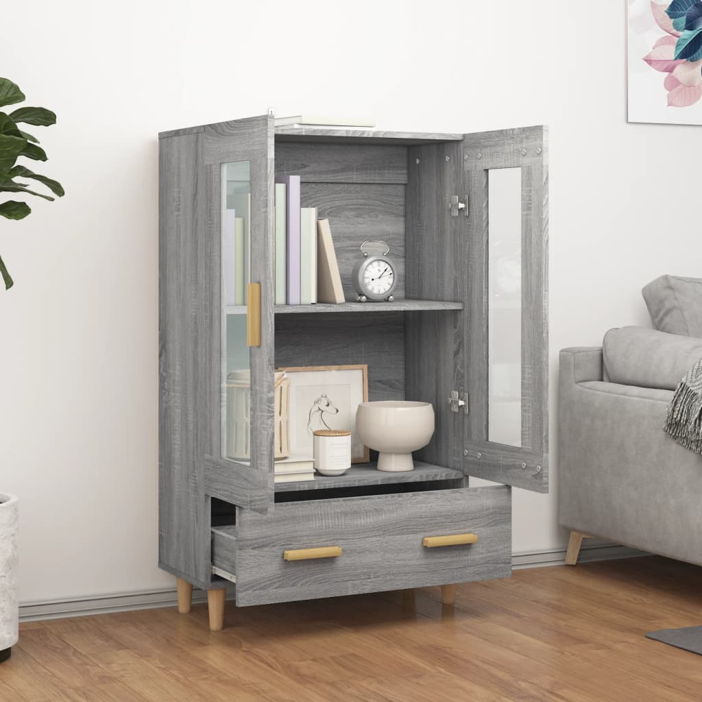 skab 70x31x115 cm konstrueret træ grå sonoma-eg