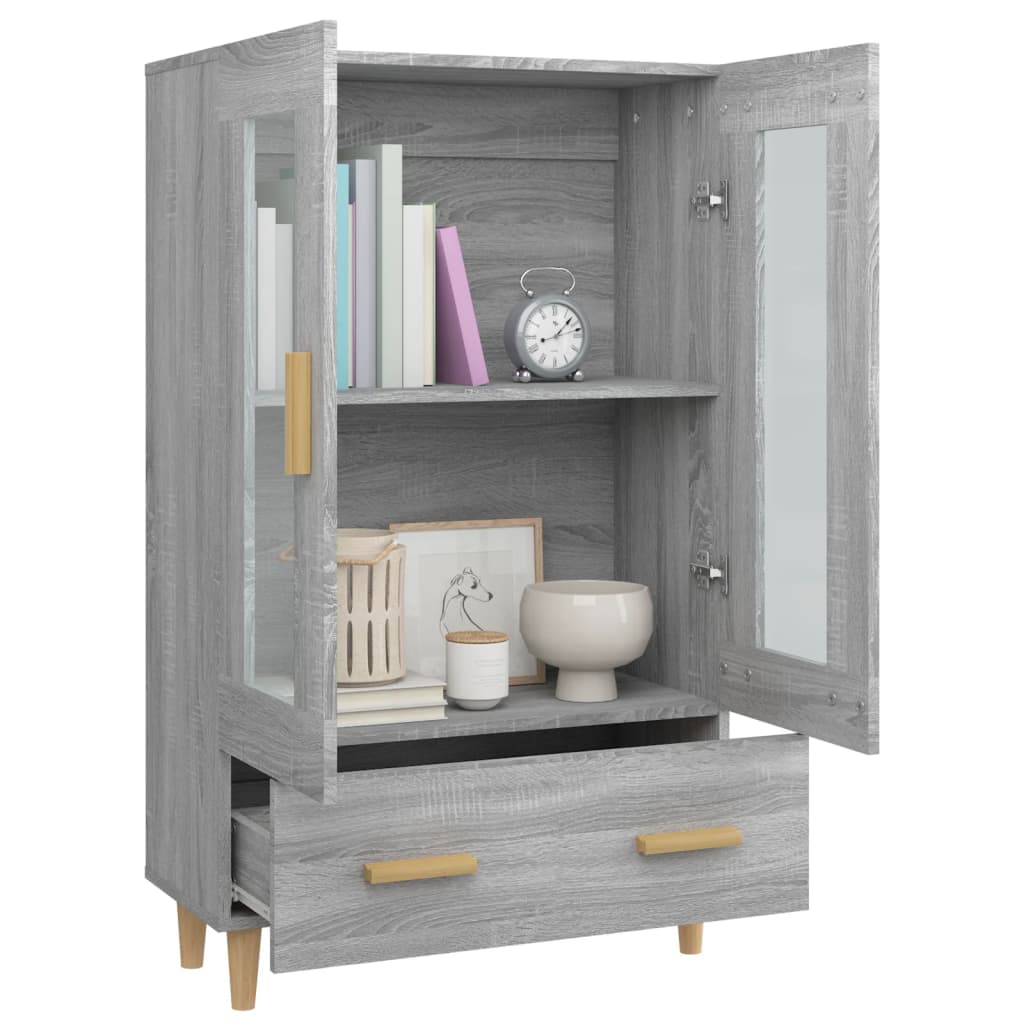 skab 70x31x115 cm konstrueret træ grå sonoma-eg