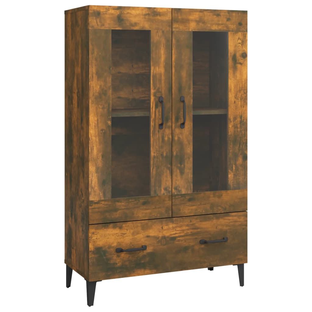 skab 70x31x115 cm konstrueret træ røget egetræsfarve