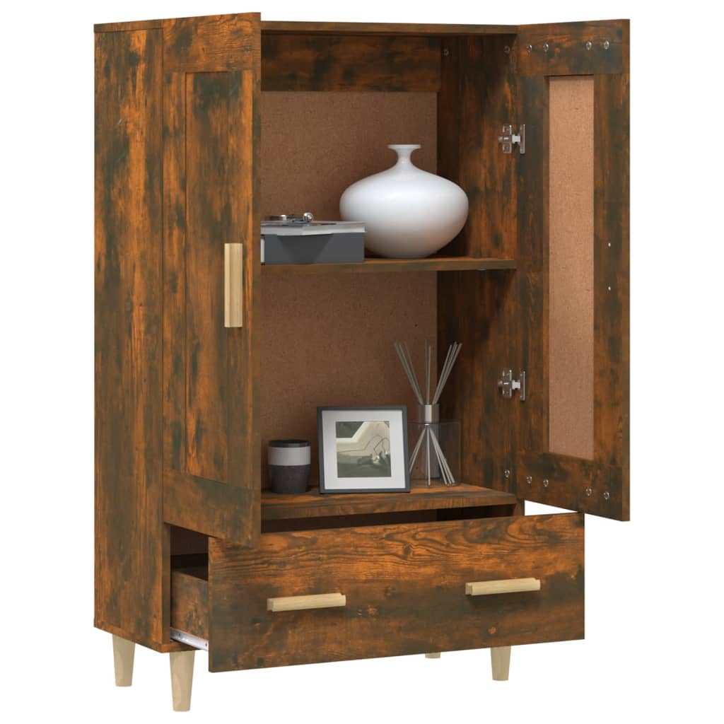 skab 70x31x115 cm konstrueret træ røget egetræsfarve