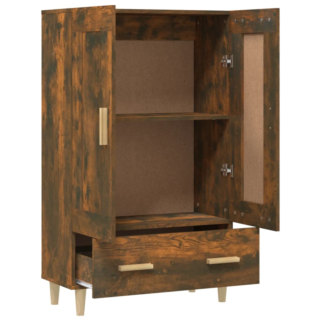 skab 70x31x115 cm konstrueret træ røget egetræsfarve