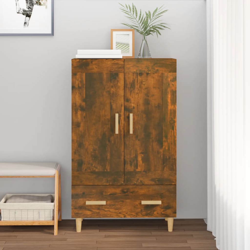 skab 70x31x115 cm konstrueret træ røget egetræsfarve