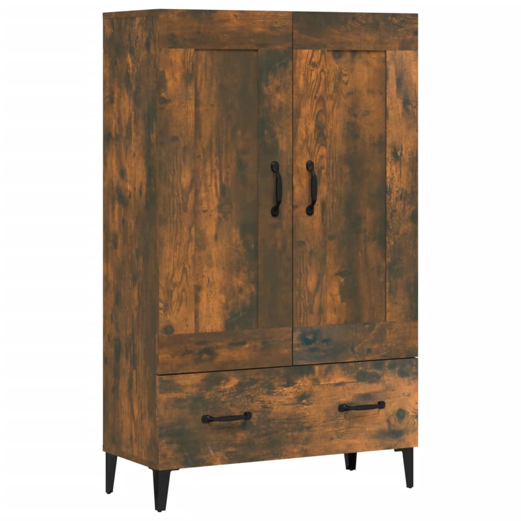 skab 70x31x115 cm konstrueret træ røget egetræsfarve