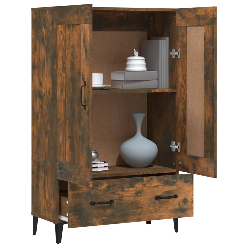skab 70x31x115 cm konstrueret træ røget egetræsfarve
