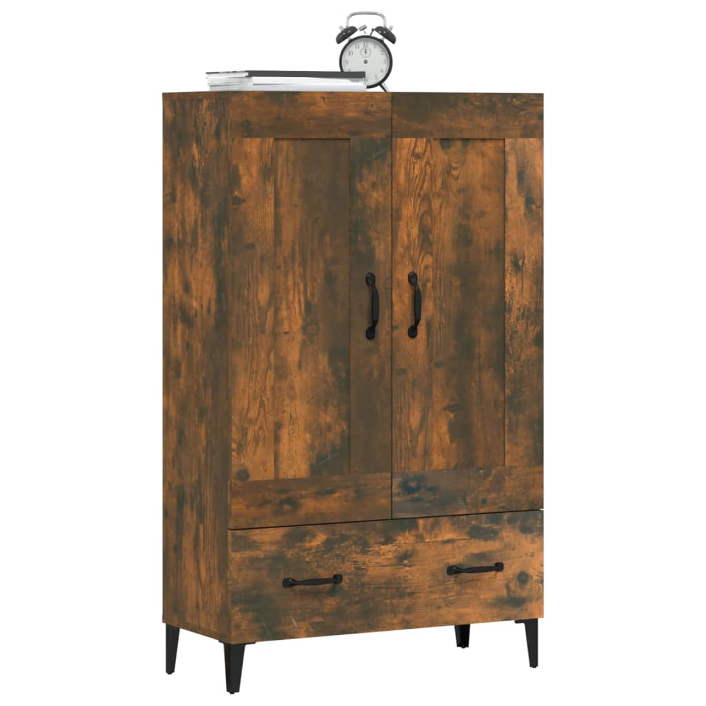 skab 70x31x115 cm konstrueret træ røget egetræsfarve
