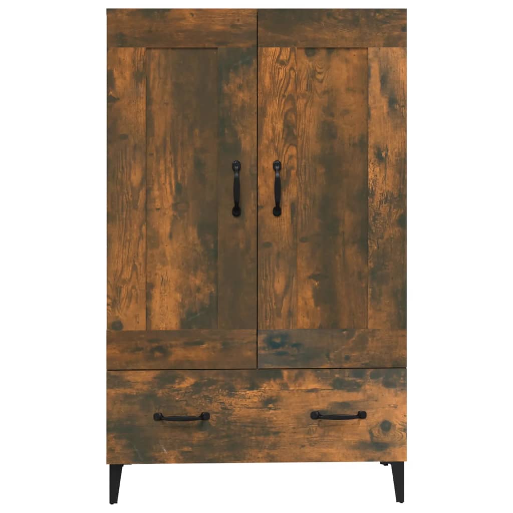 skab 70x31x115 cm konstrueret træ røget egetræsfarve