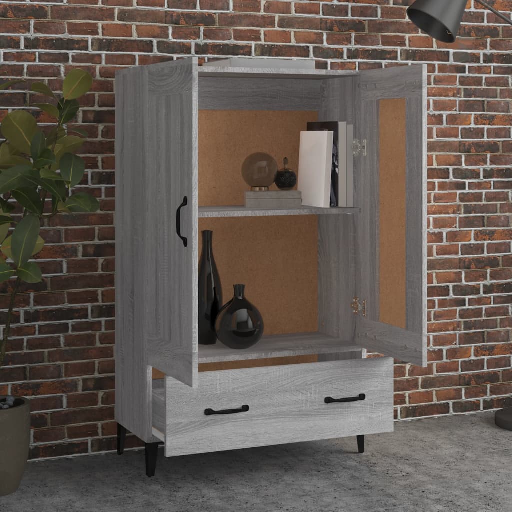skab 70x31x115 cm konstrueret træ grå sonoma-eg
