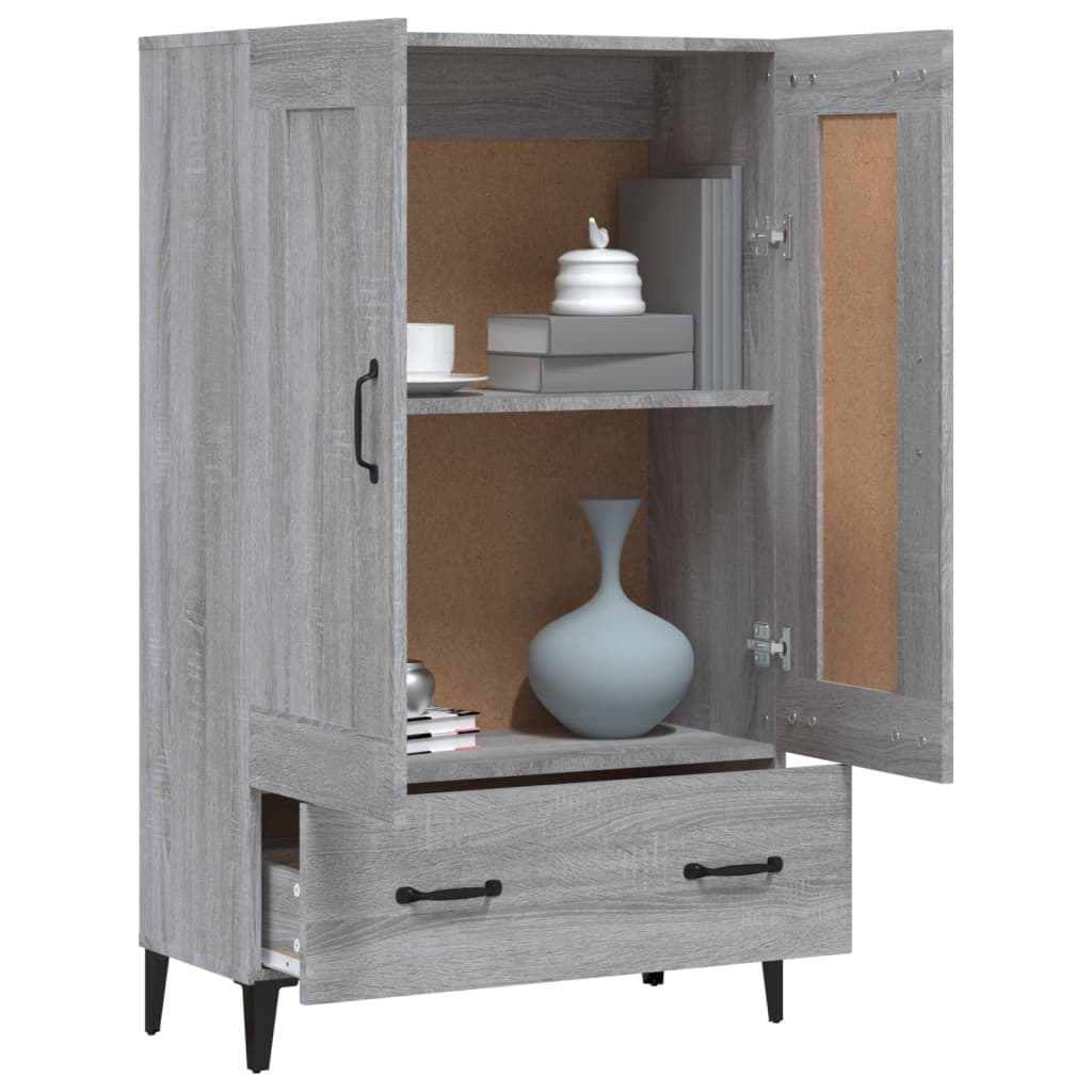 skab 70x31x115 cm konstrueret træ grå sonoma-eg