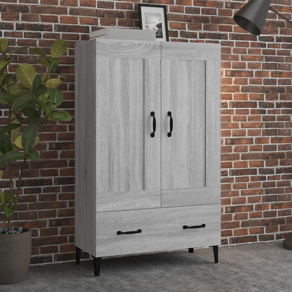 skab 70x31x115 cm konstrueret træ grå sonoma-eg