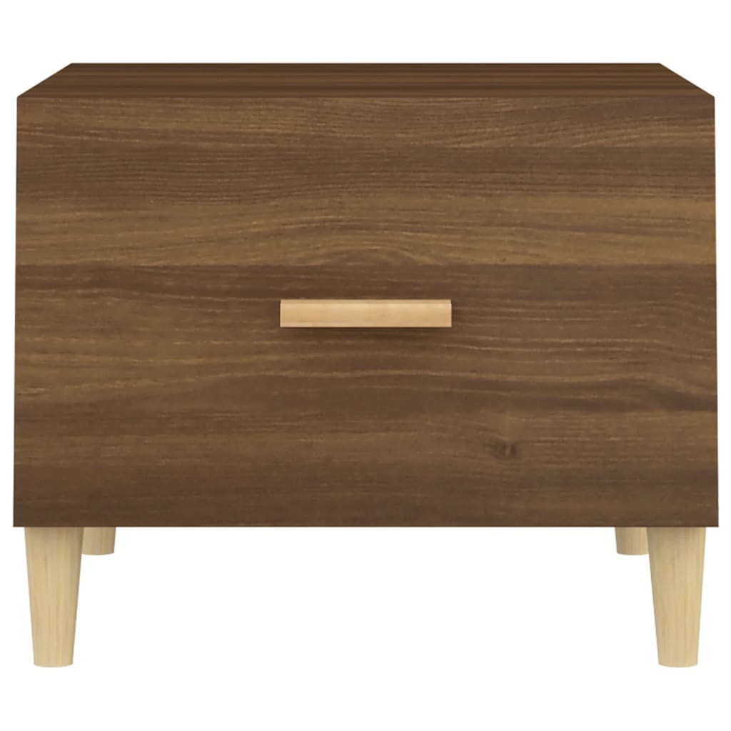 sofabord 50x50x40 cm konstrueret træ brun egetræsfarve