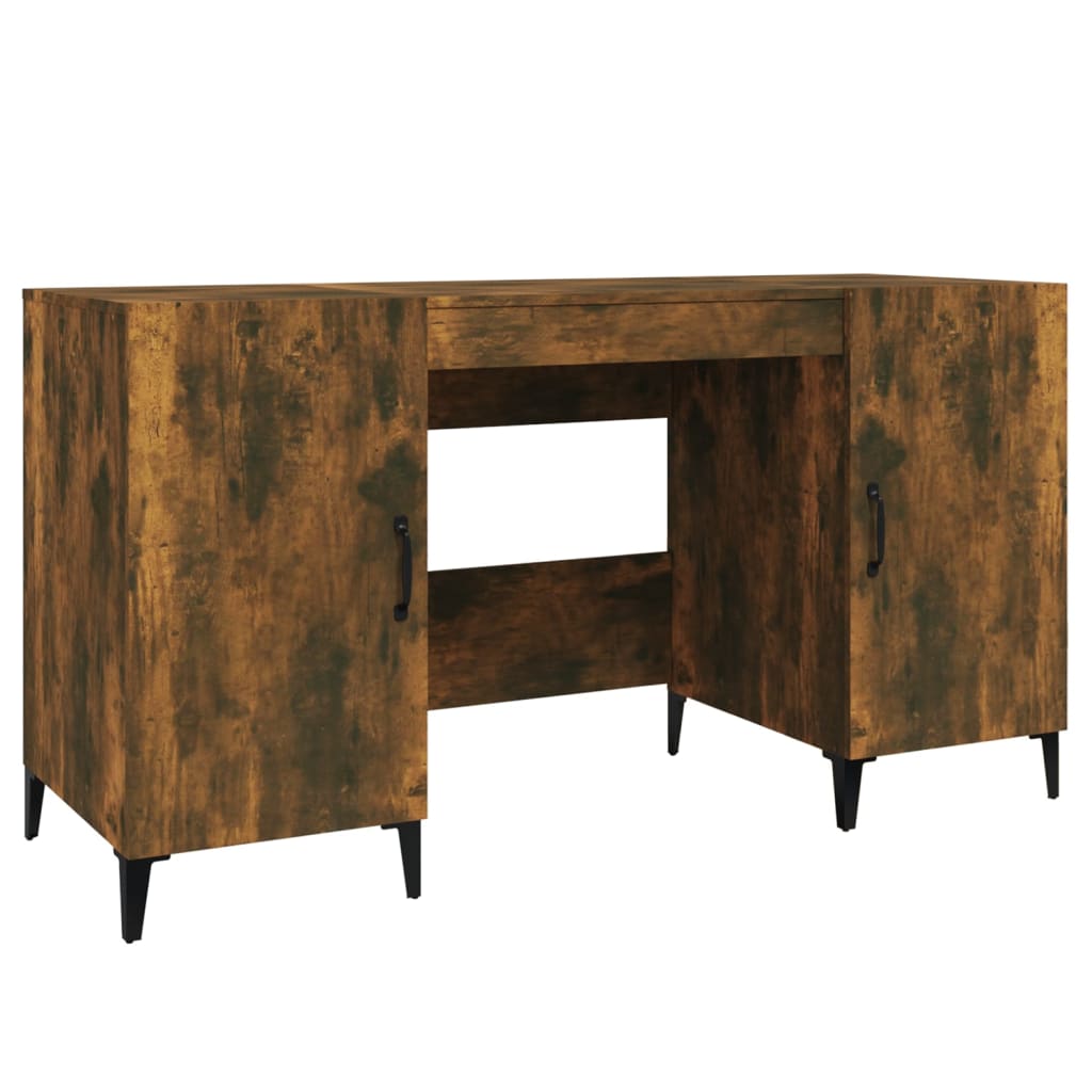 skrivebord 140x50x75 cm konstrueret træ røget egetræsfarve