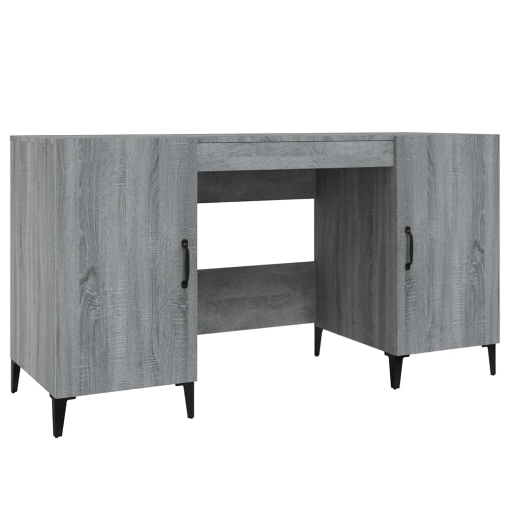 skrivebord 140x50x75 cm konstrueret træ grå sonoma-eg