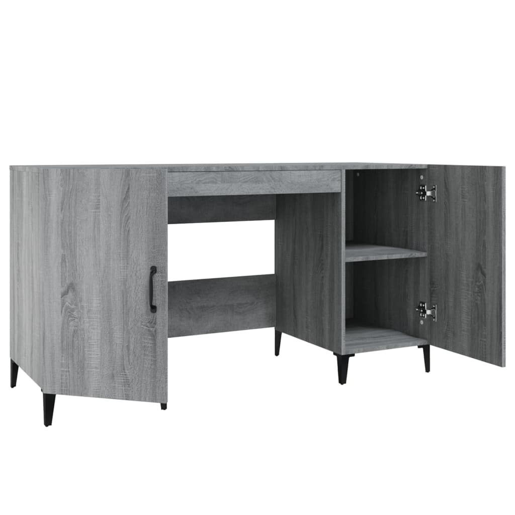 skrivebord 140x50x75 cm konstrueret træ grå sonoma-eg