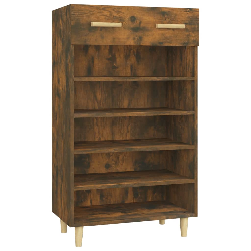 skoreol 60x35x105 cm konstrueret træ røget egetræsfarve