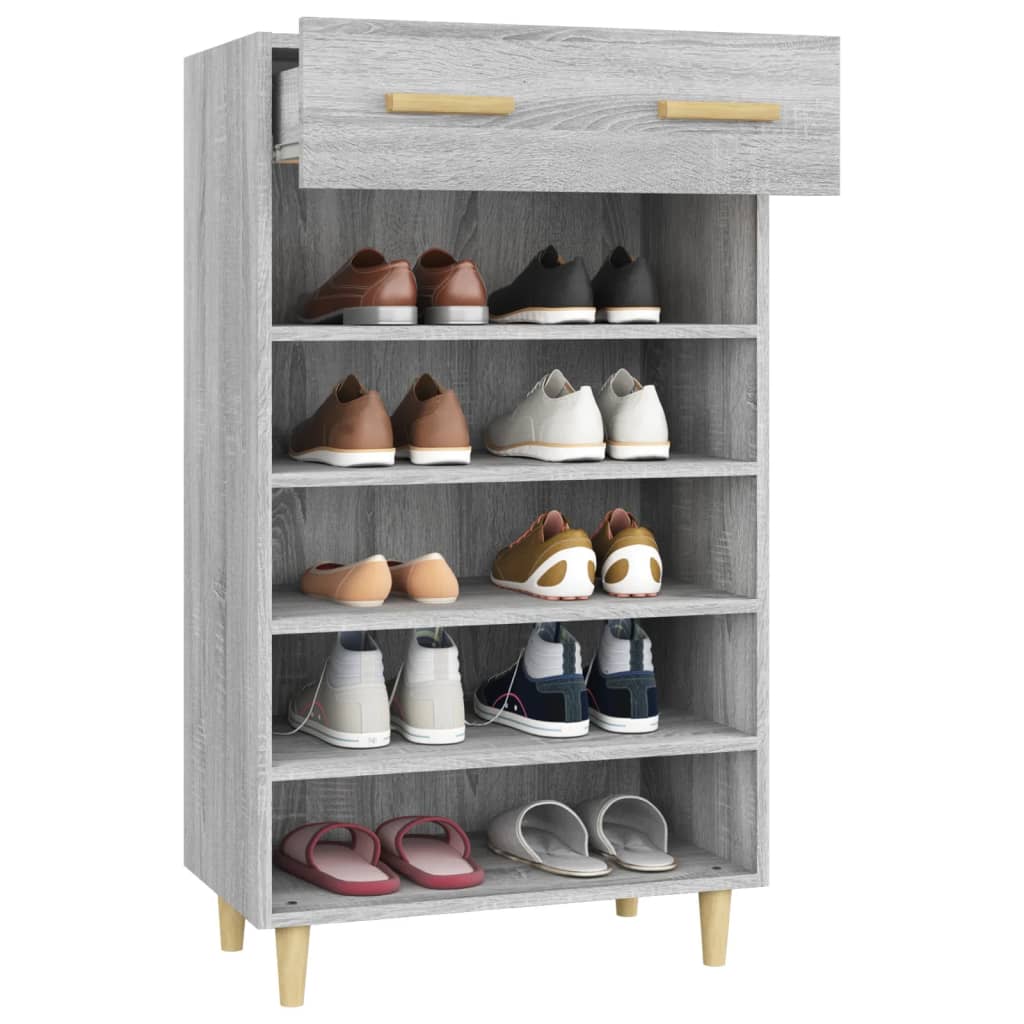 skoreol 60x35x105 cm konstrueret træ grå sonoma-eg