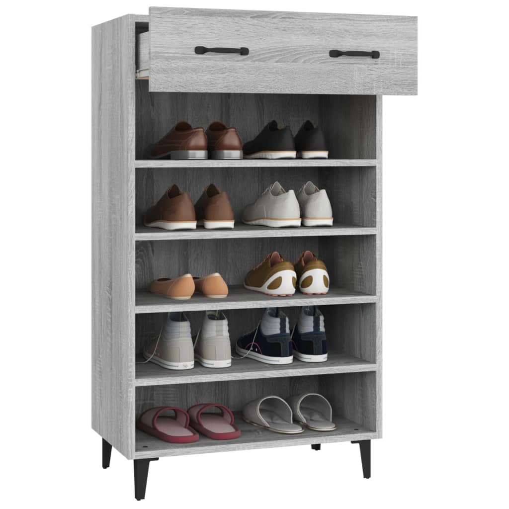 skoreol 60x35x105 cm konstrueret træ grå sonoma-eg