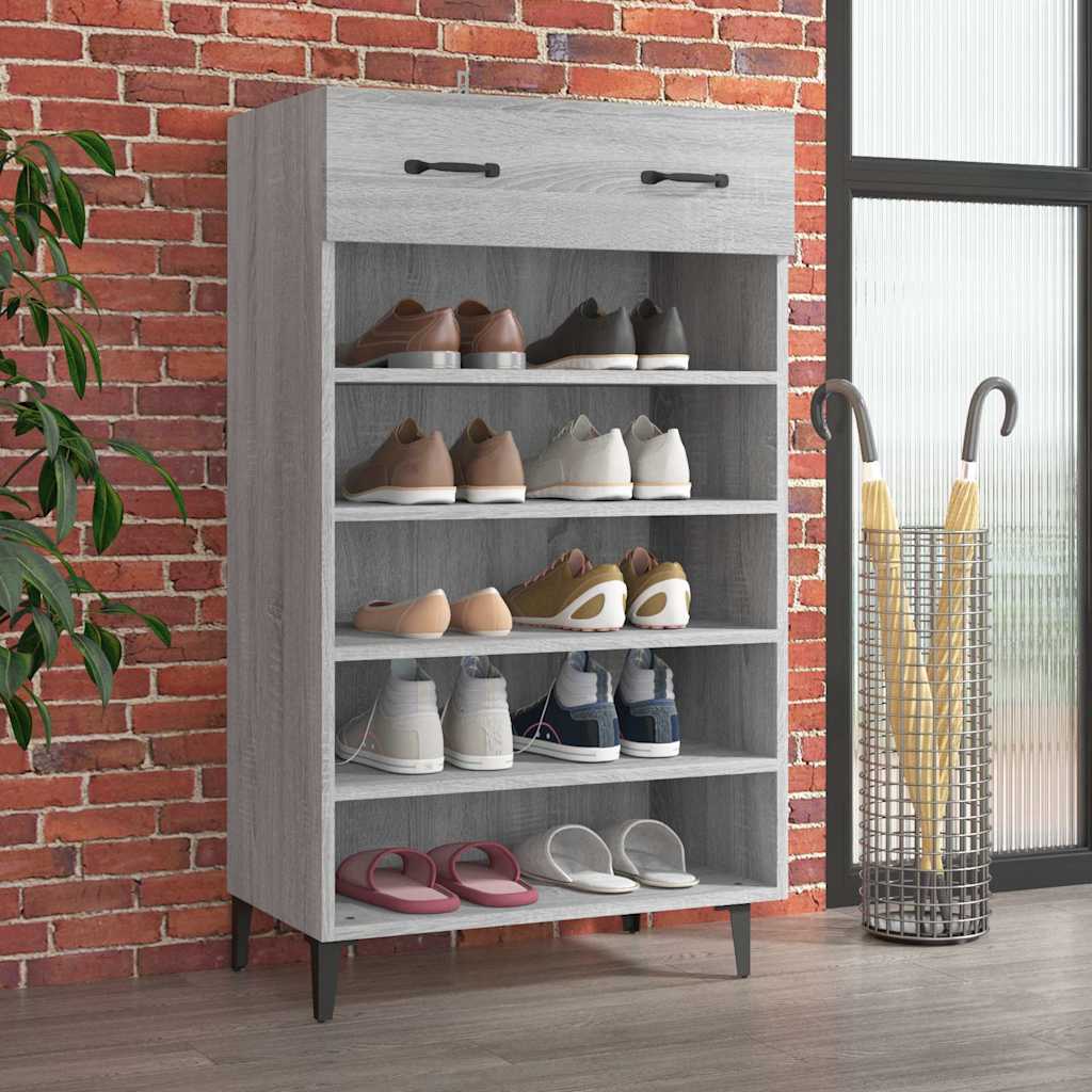 skoreol 60x35x105 cm konstrueret træ grå sonoma-eg