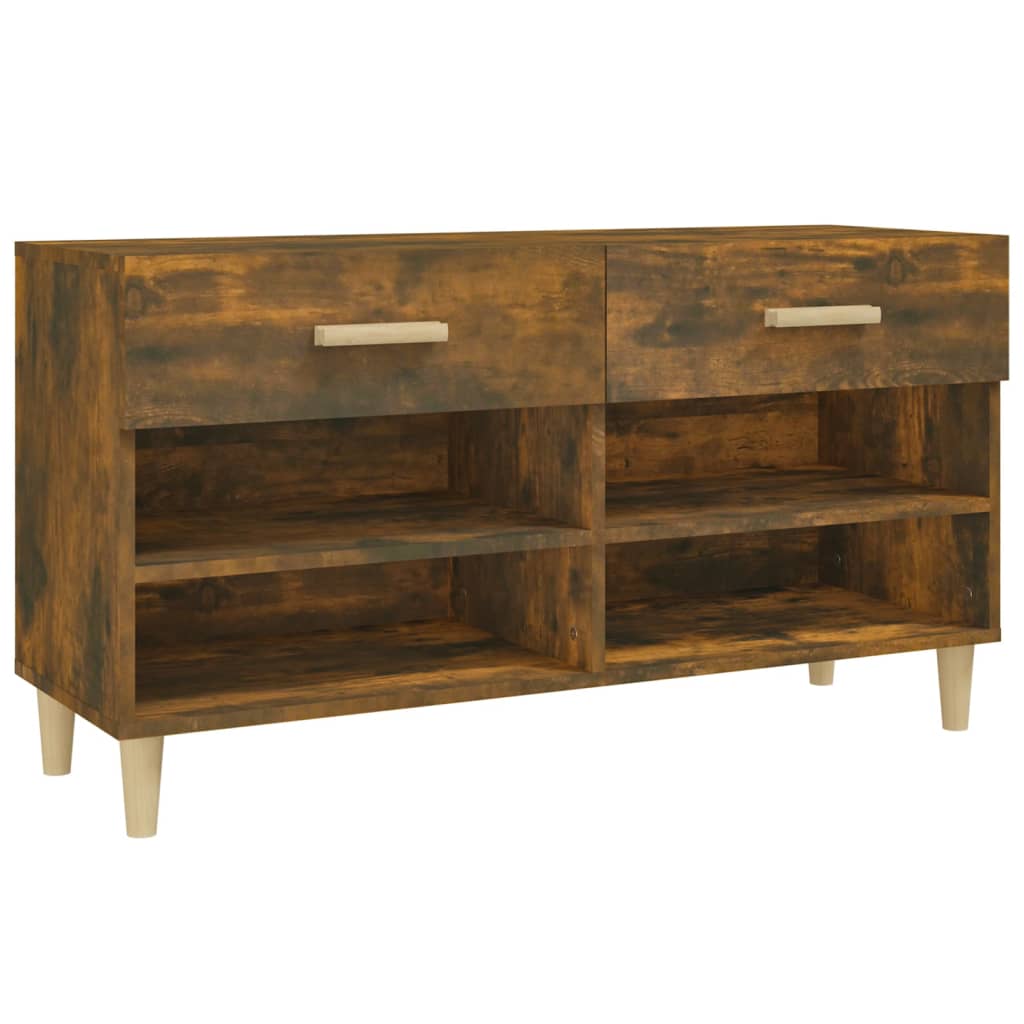 skoreol 102x35x55 cm konstrueret træ røget egetræsfarve