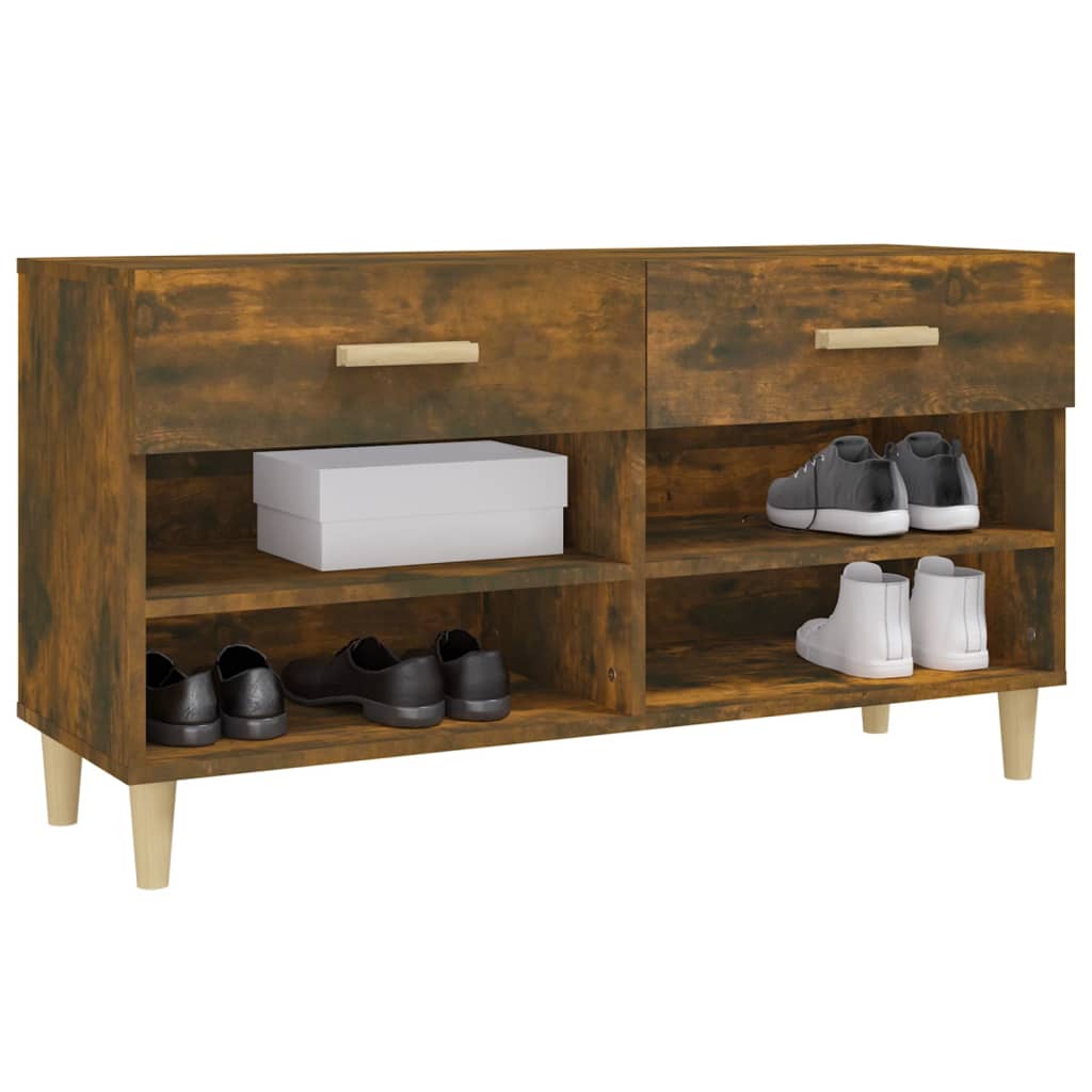 skoreol 102x35x55 cm konstrueret træ røget egetræsfarve