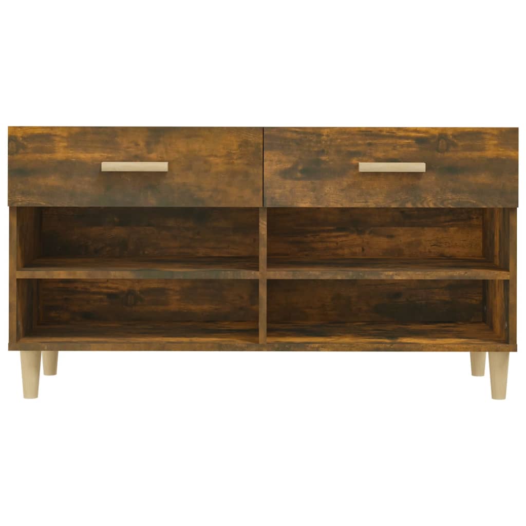 skoreol 102x35x55 cm konstrueret træ røget egetræsfarve