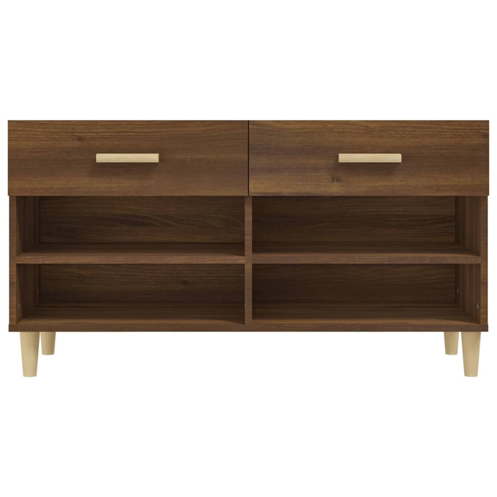 skoreol 102x35x55 cm konstrueret træ brun egetræsfarve