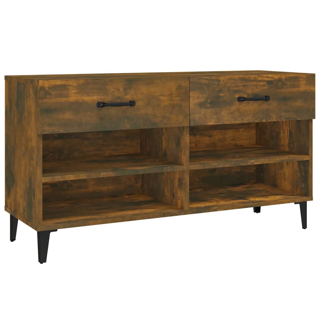 skoreol 102x35x55 cm konstrueret træ røget egetræsfarve