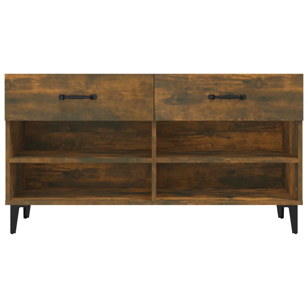skoreol 102x35x55 cm konstrueret træ røget egetræsfarve