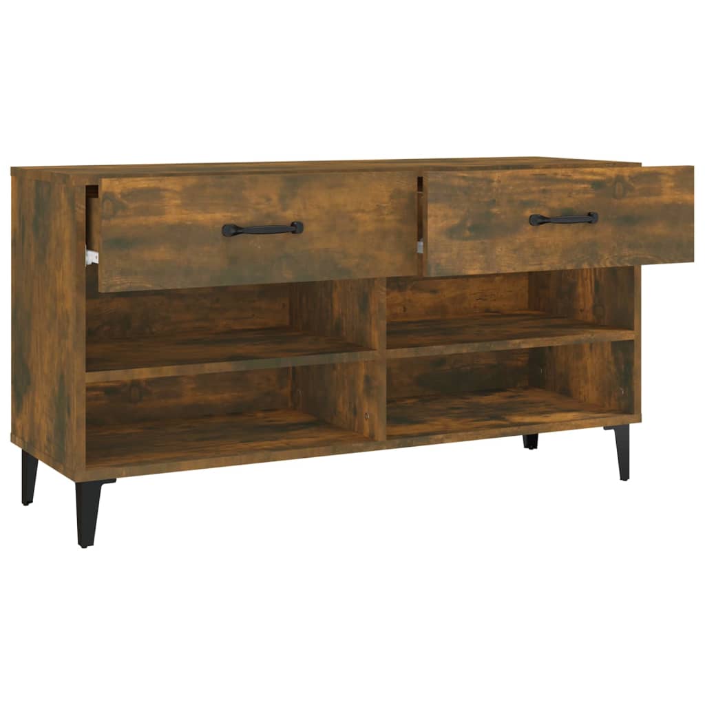 skoreol 102x35x55 cm konstrueret træ røget egetræsfarve