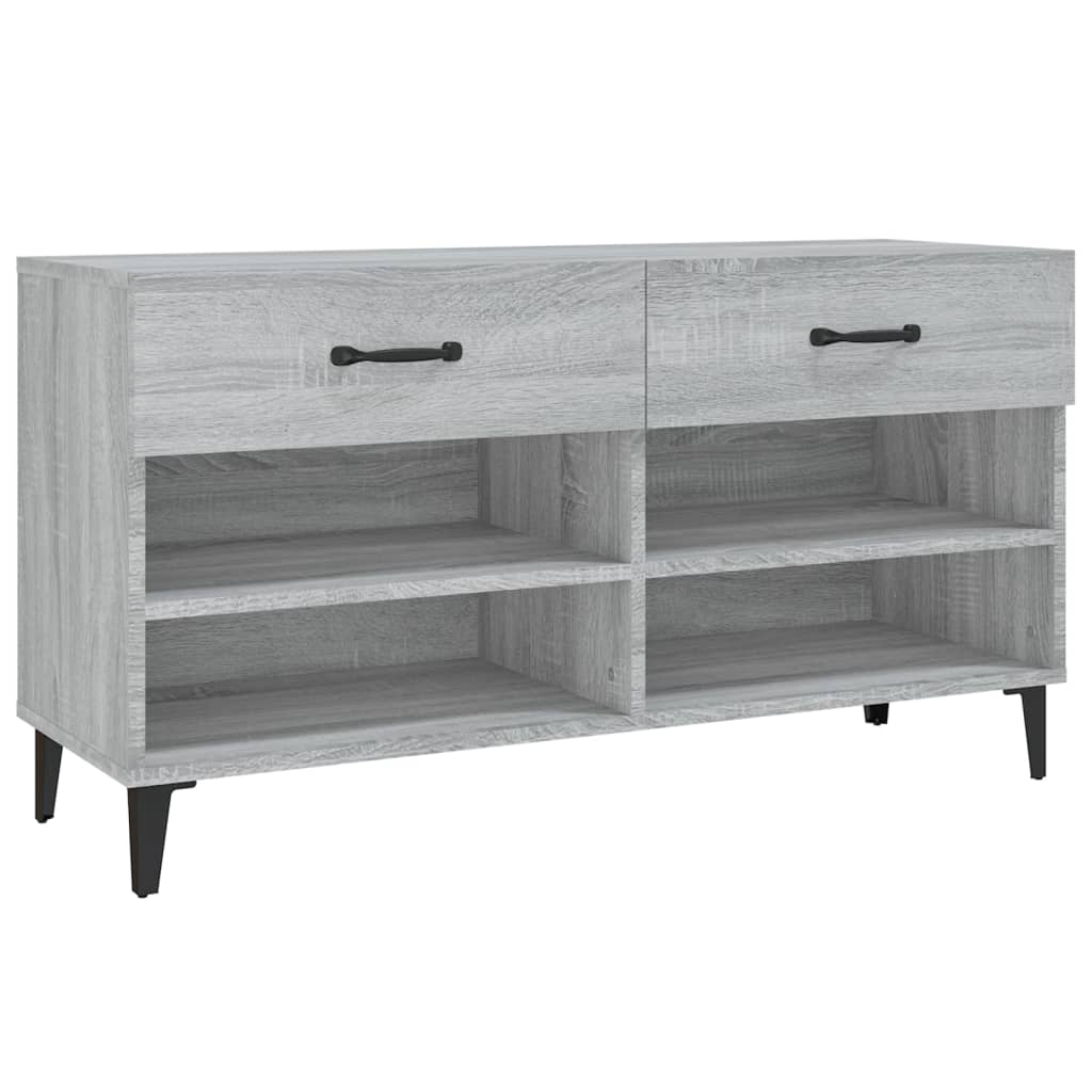 skoreol 102x35x55 cm konstrueret træ grå sonoma-eg