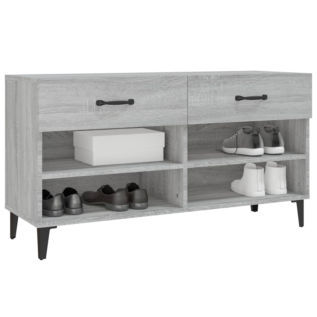 skoreol 102x35x55 cm konstrueret træ grå sonoma-eg
