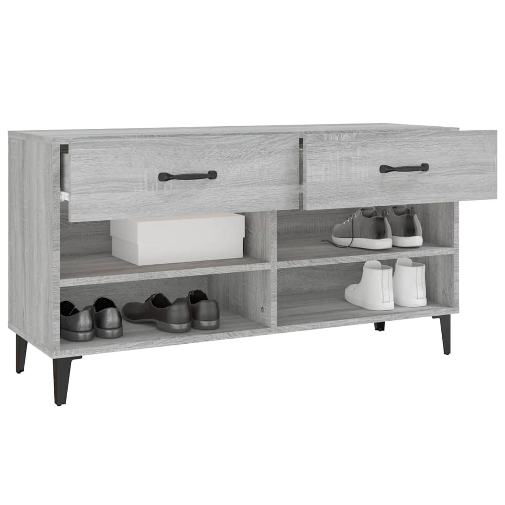 skoreol 102x35x55 cm konstrueret træ grå sonoma-eg