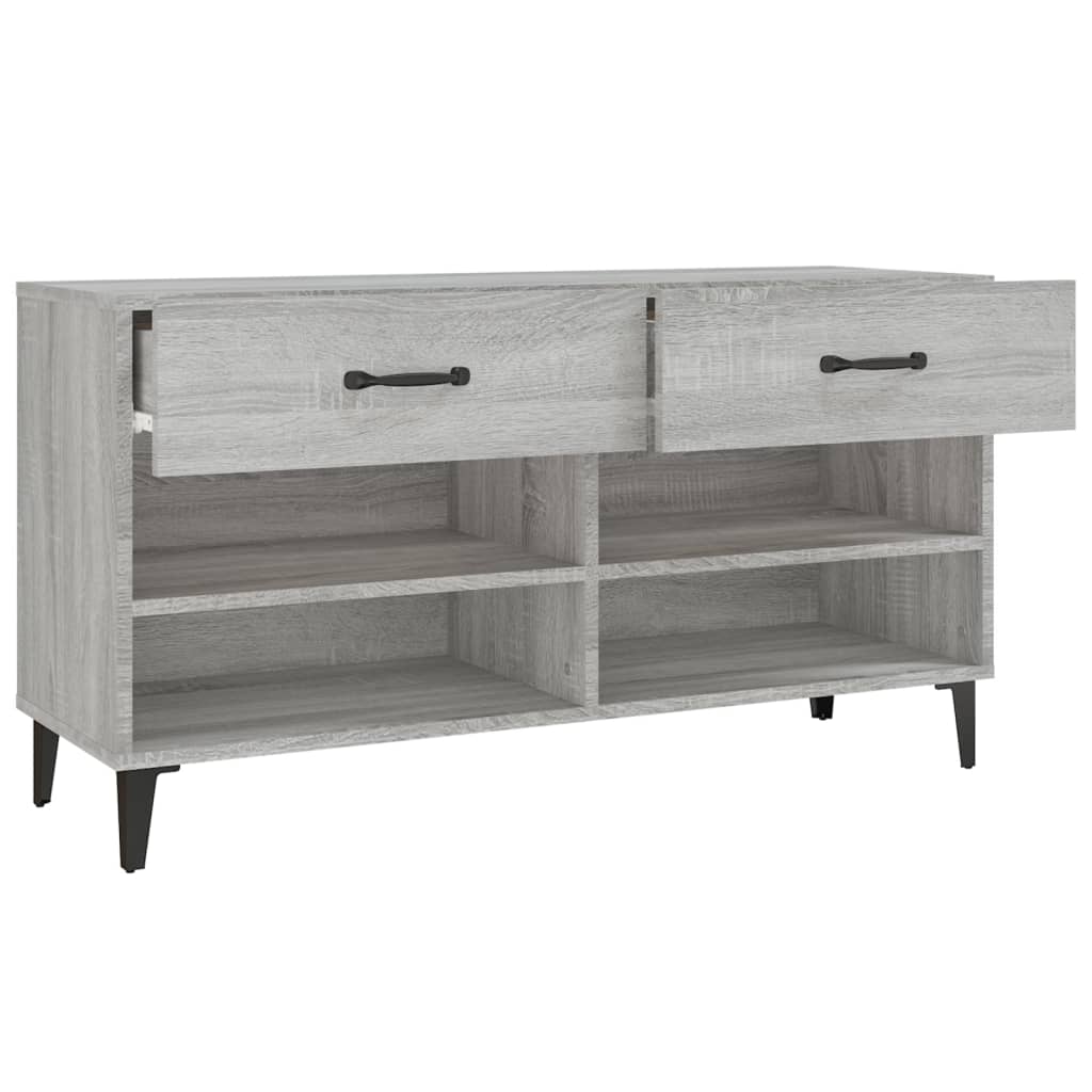 skoreol 102x35x55 cm konstrueret træ grå sonoma-eg