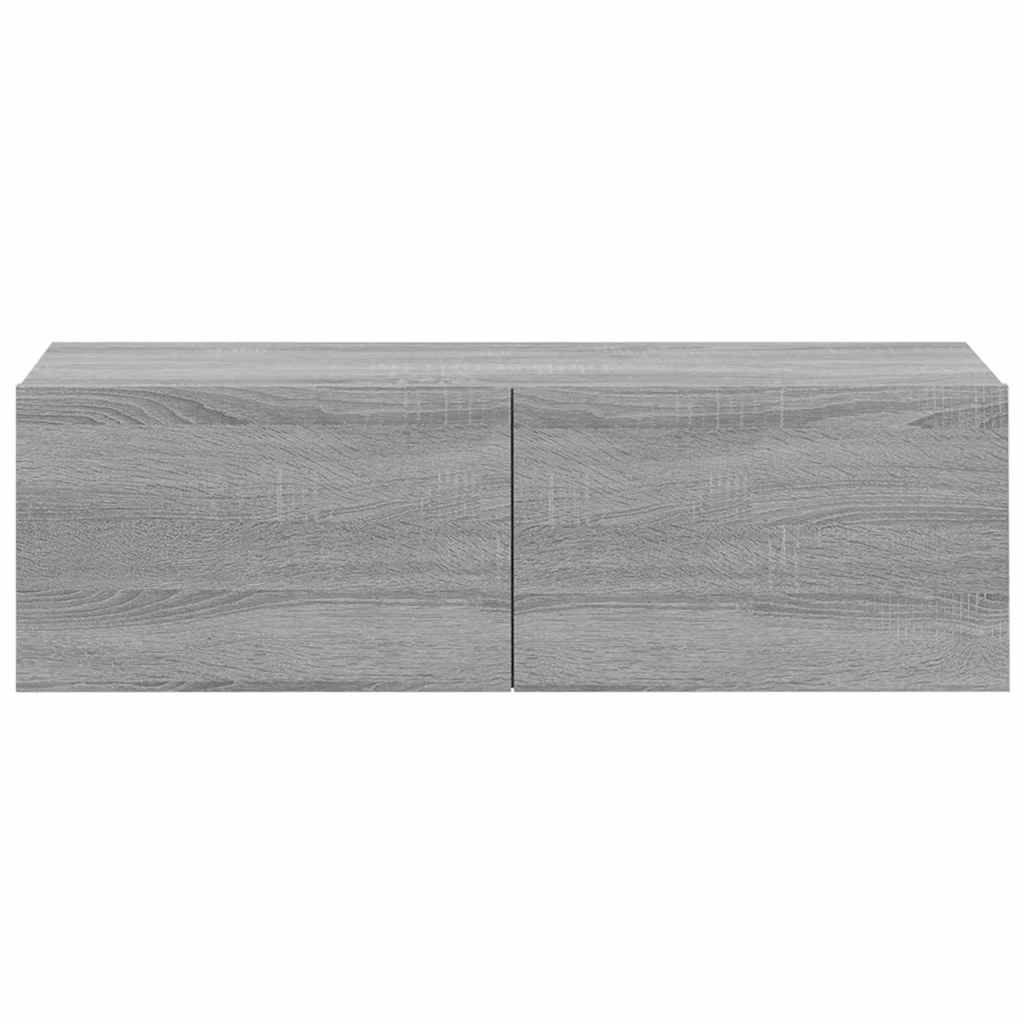tv-skabe til væg 2 stk. 100x30x30 cm konstrueret træ grå sonoma