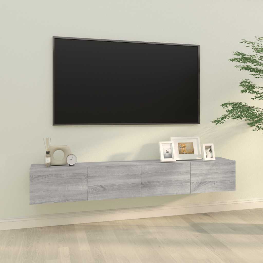 tv-skabe til væg 2 stk. 100x30x30 cm konstrueret træ grå sonoma