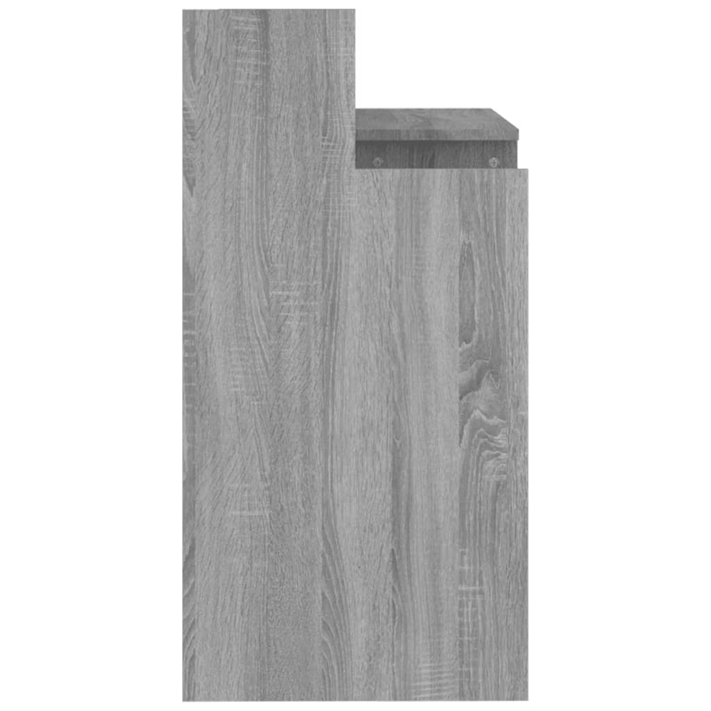 skrivebord m. LED-lys 97x45x90 cm konstrueret træ grå sonoma-eg