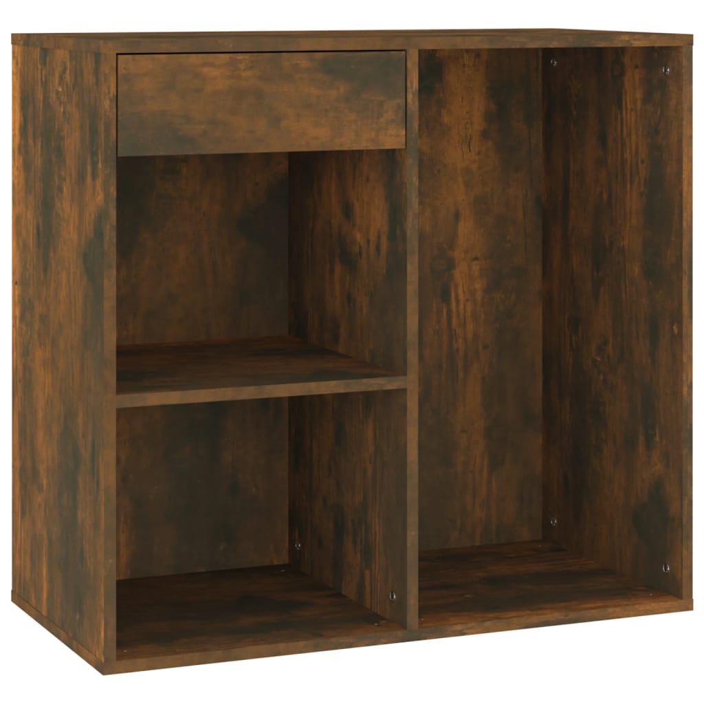 badeværelsesskab 80x40x75 cm konstrueret træ røget egetræ